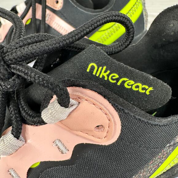 Nike React Element 55 Running Shoes SZ 6.5 Black Coral CD6964002 Lace Up Low Top - Picture 8 of 13